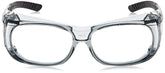 Wrap-around frame and molded nose piece of Champion glasses